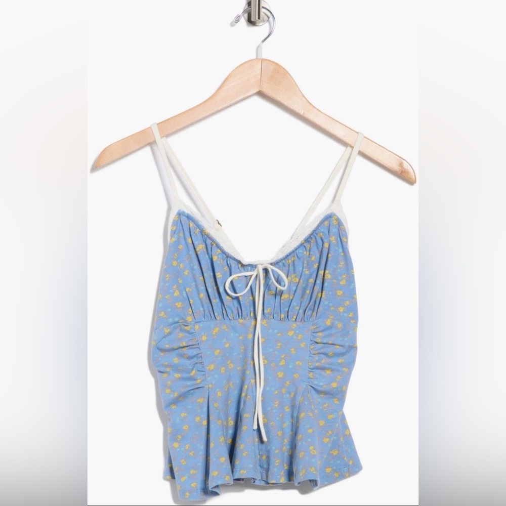 Free People Sammi Camisole Tank XL NWT Lace Trim Stretch Camisole Layering Top - Picture 3 of 3